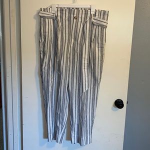 Madewell white and navy blue striped pants, new without tags!